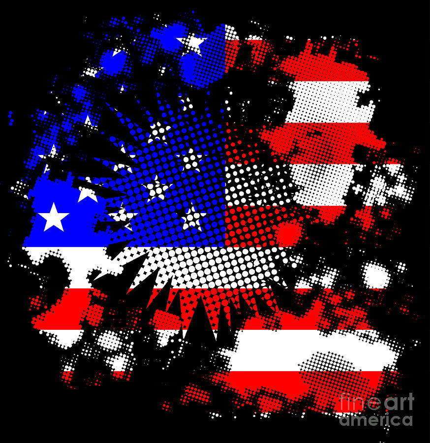 Halftone Grunge USA flag Background Digital Art by Bigalbaloo Stock ...