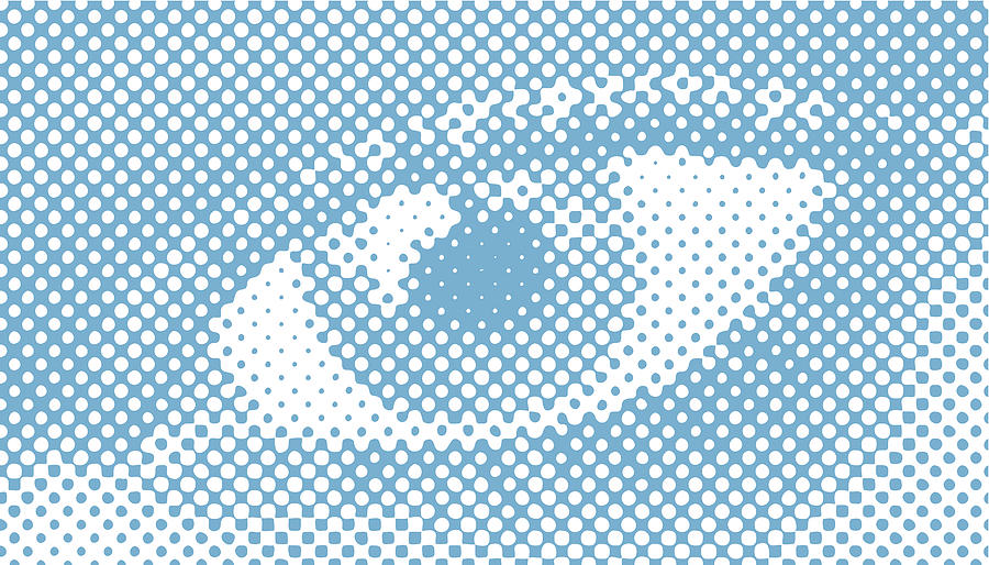 Halftone Retro Vector, Close-up of a womans eye Drawing by Imacon