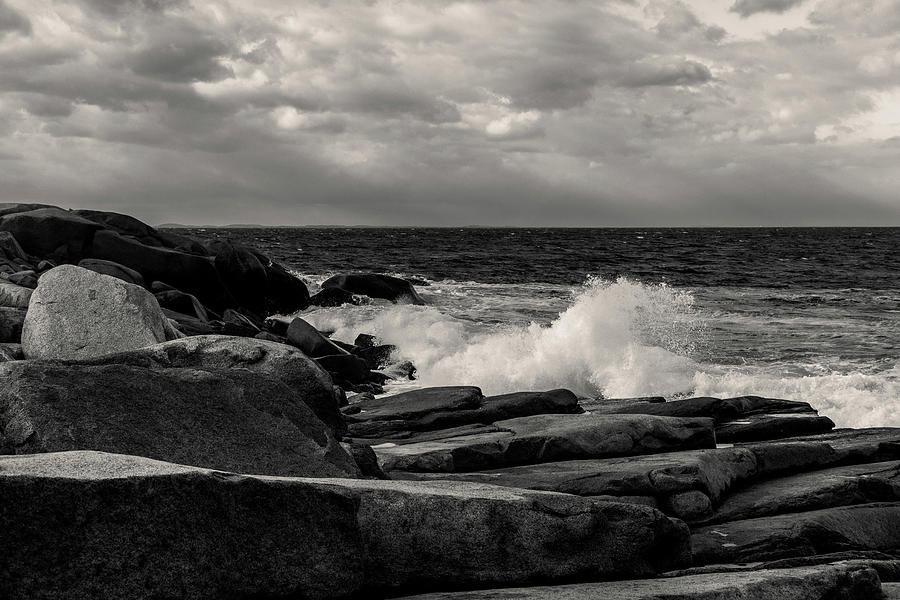 Halibut Point Rockport MA Winter 5 BW Photograph by Michael Saunders