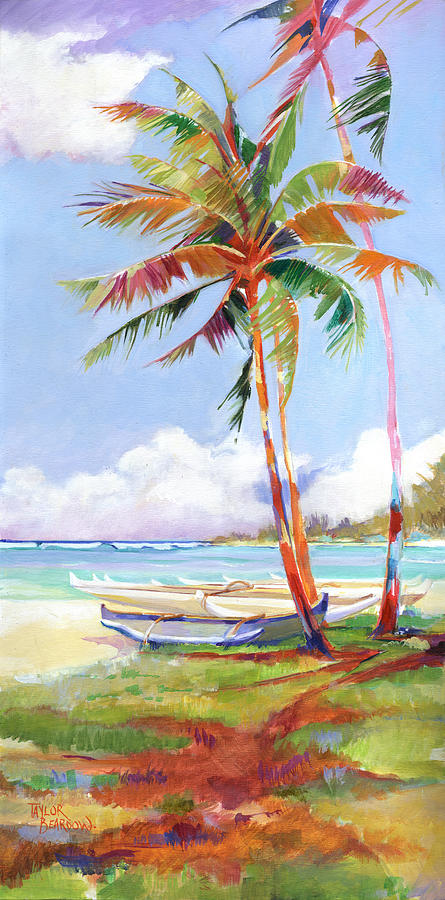 Haliewa Palms Painting by Penny Taylor-Beardow