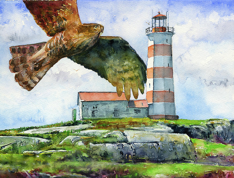 Halifax Lighthouse Painting by John D Benson