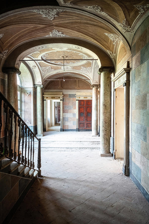 Hall in Abandoned Villa Photograph by Roman Robroek