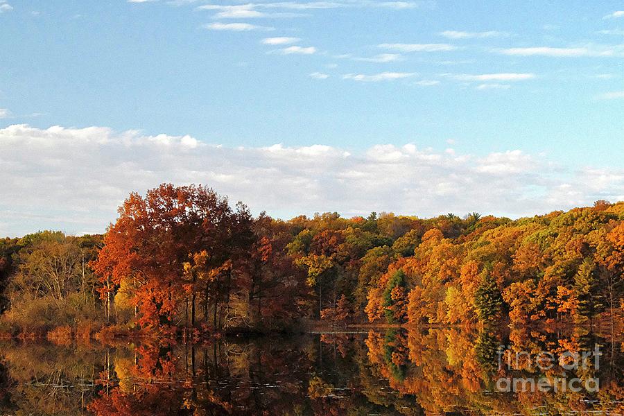 Hall Lake in Autumn Photograph by Randy Pollard