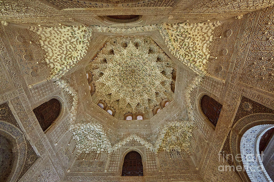 Hall of the two sisters ceiling Photograph by Juan Carlos Ballesteros