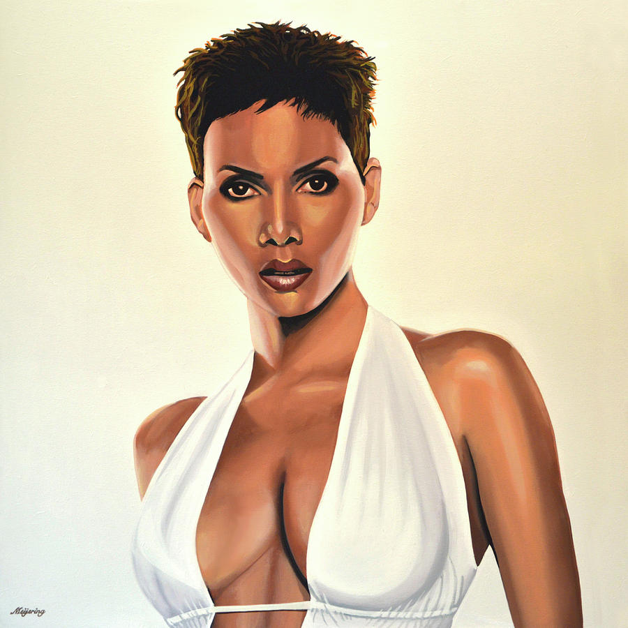 Halle Berry Painting Painting by Paul Meijering