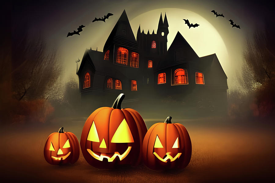 Halloween background with pumpkins Mixed Media by Debra Millet - Fine ...