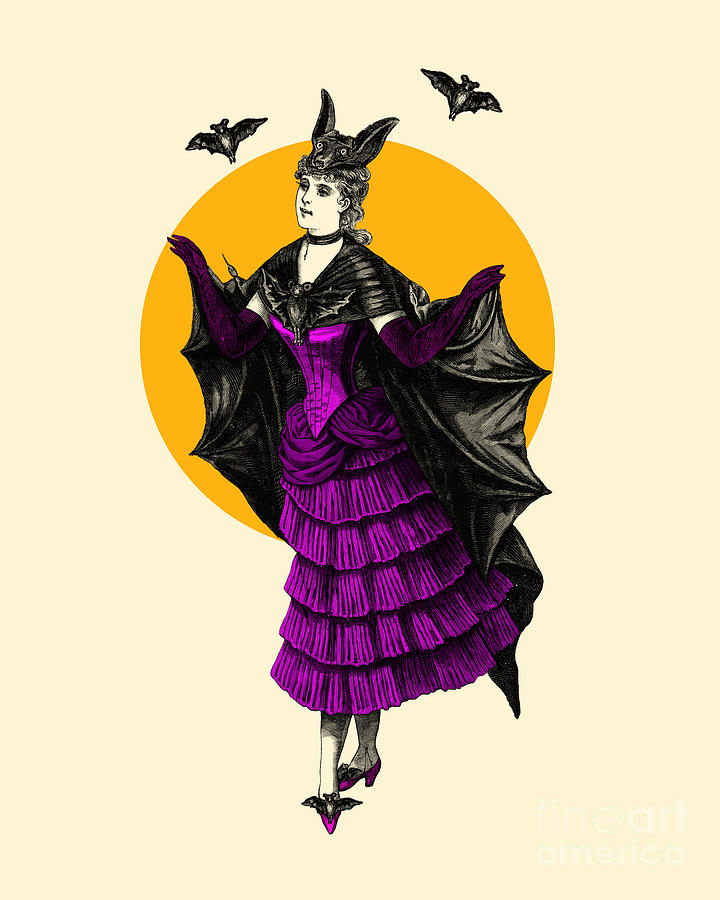Batgirl Digital Art - Halloween batgirl by Madame Memento