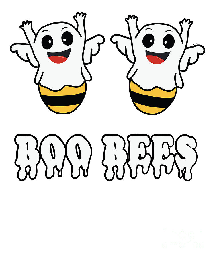 Halloween Boo Bees, Cute Bee Ghost Costume Digital Art by Amusing DesignCo