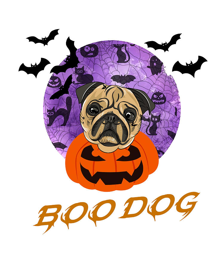 halloween boo dog meme Poster girl Painting by Ashley Eva - Fine Art ...