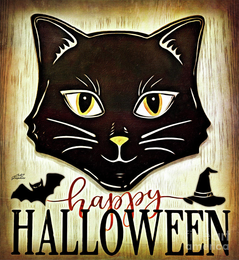 Halloween Cat Digital Art by CAC Graphics