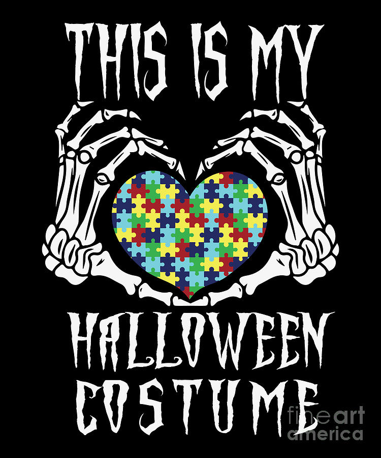 Halloween Costume Autism Awareness Digital Art by Amusing DesignCo
