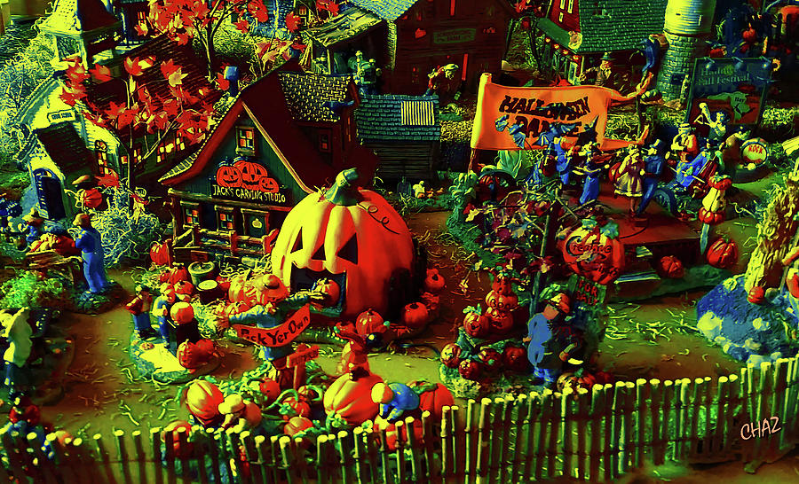 Halloween Dance In Pumpkin Patch Mixed Media by CHAZ Daugherty