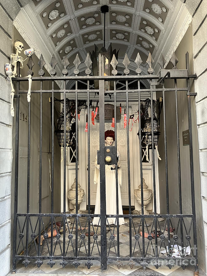 Halloween decorations in Louisiana's French Quarter Photograph by Line