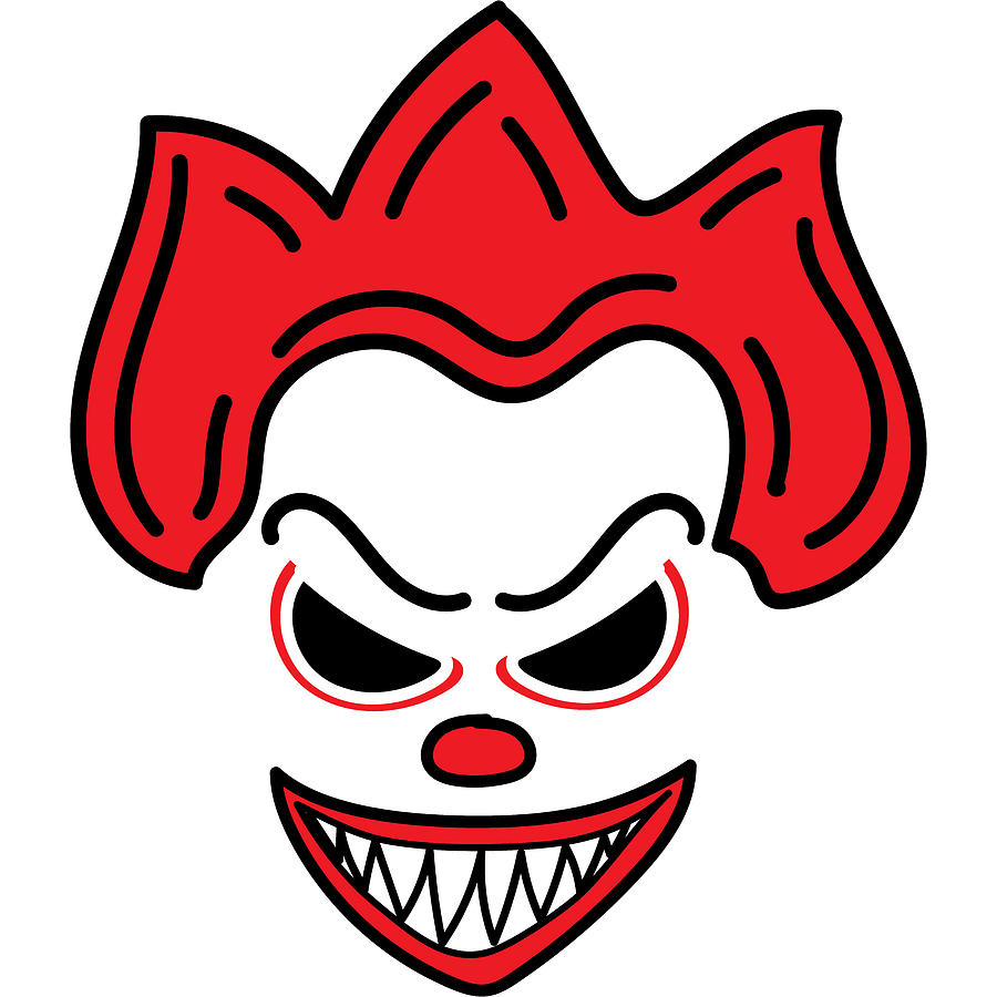 Halloween Funny Clown Scary Face Spooky Cartoon Digital Art by Sweet ...