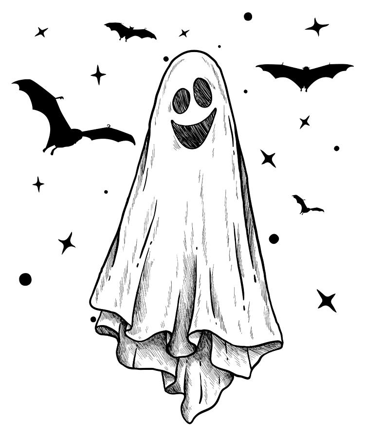 Halloween Ghost Shirt, Cute Ghost Halloween T-shirt, Halloween Ghost ...