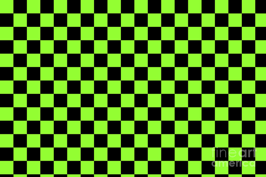 Halloween Digital Art - Halloween Green and Black Checkerboard Pattern MD by PIPA Fine Art - Simply Solid