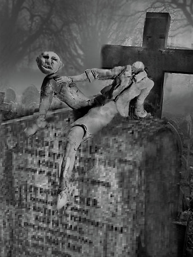 Halloween Headless Humphry Dumfries Sat on a Gravestone   Sculpture by Ed Meredith