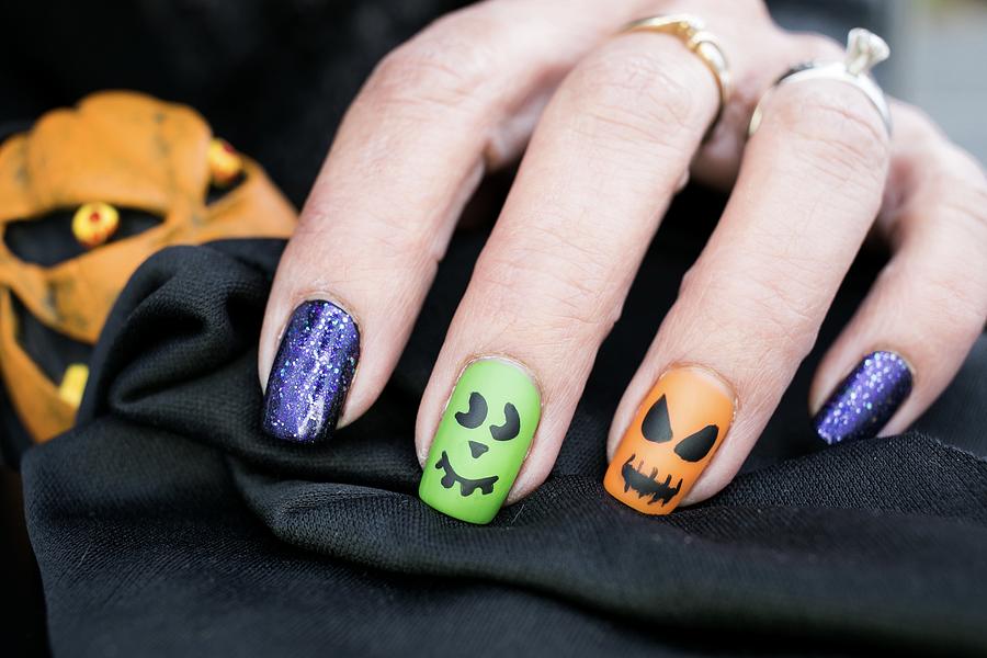 Halloween Inspired Nail Art Design Photograph by Christina Radcliffe