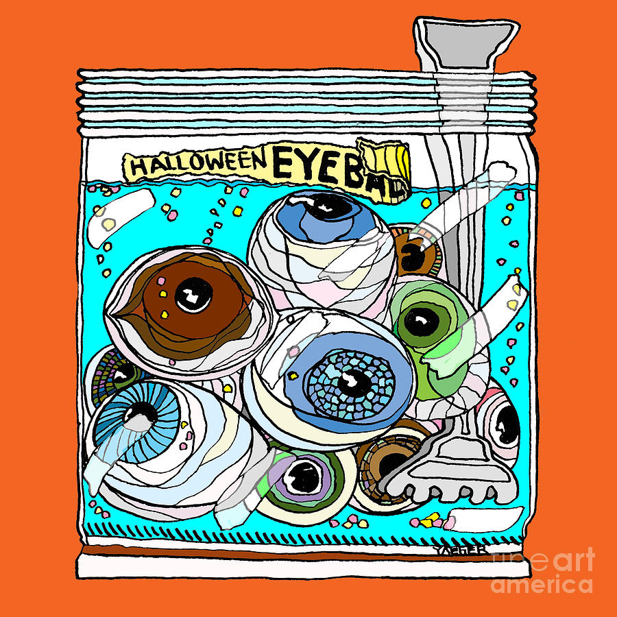 Halloween Jar of Eyeballs Drawing by Robert Yaeger Fine Art America