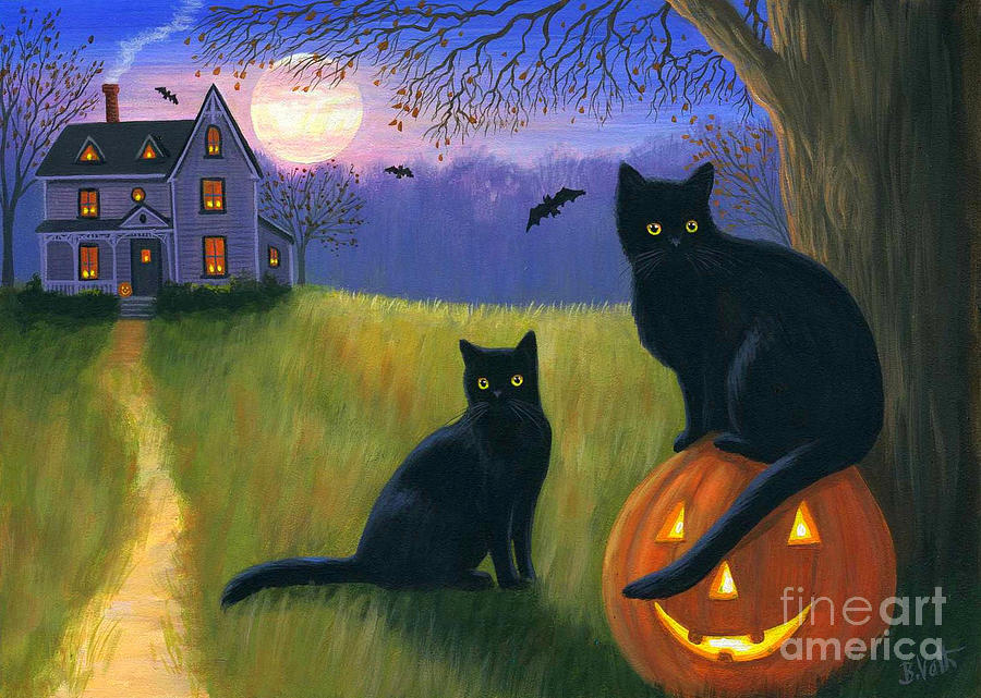 Halloween Moon Painting by Bridget Voth - Fine Art America