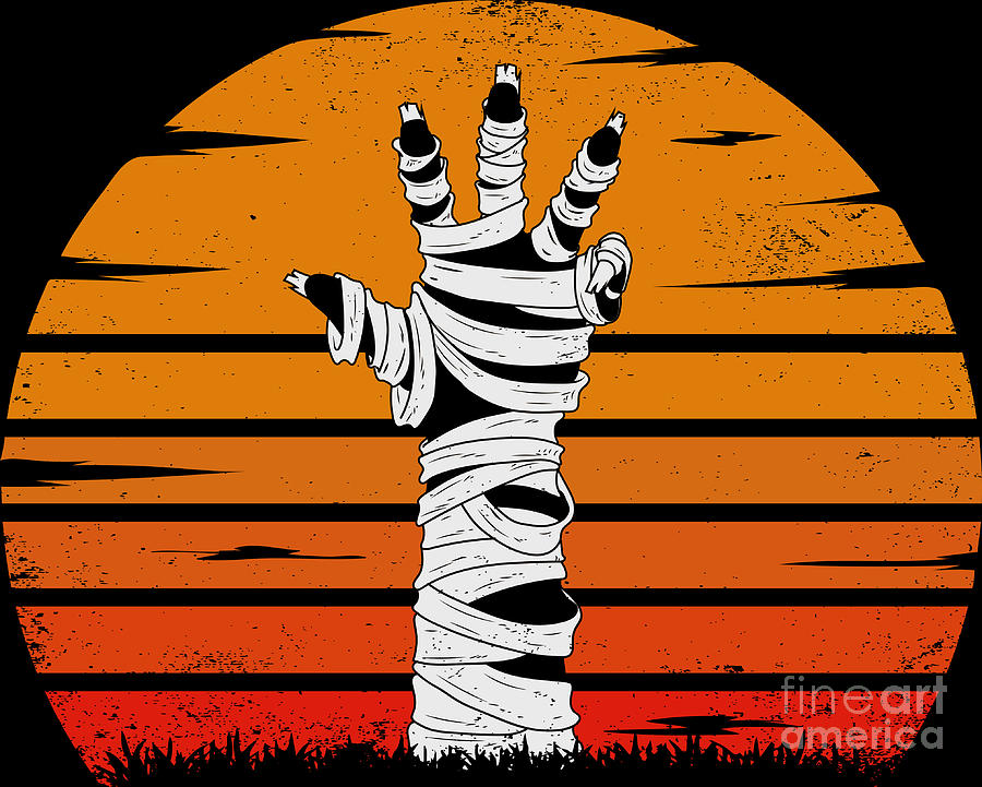 Spooky Halloween Zombie Hand Coming Out Of Grave Gift Idea Kids T