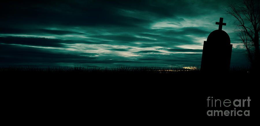 Halloween night. Dark graveyard background Photograph by Jelena Jovanovic