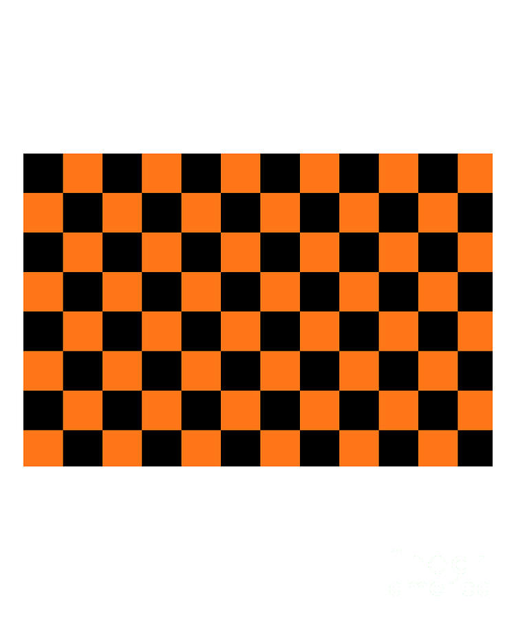 Halloween Digital Art - Halloween Orange and Black Checkerboard Pattern LG by PIPA Fine Art - Simply Solid