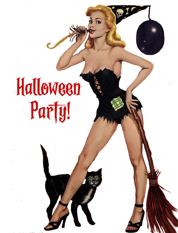 Halloween Party Girl Digital Art by Long Shot