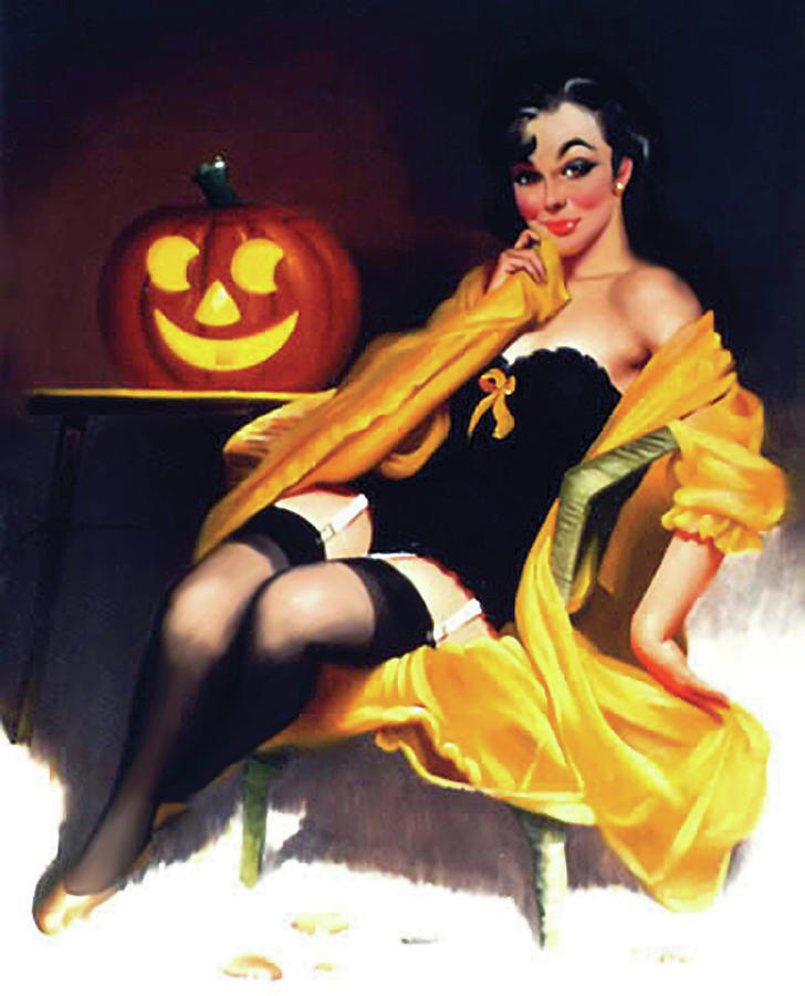 Halloween Pinup Girl  Digital Art by Long Shot