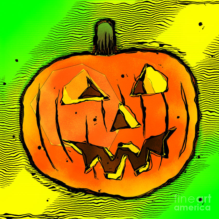 Halloween Pumpkin Digital Art by Phil Perkins