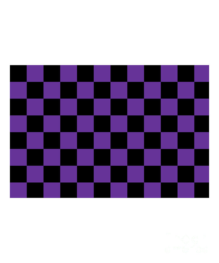 Halloween Digital Art - Halloween Purple and Black Checkerboard Pattern LG by PIPA Fine Art - Simply Solid