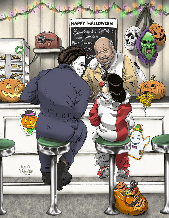 Halloween Rockwell Digital Art by Kynn Peterkin