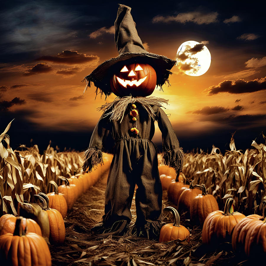 Halloween Scarecrow Digital Art by Judi Suni Hall