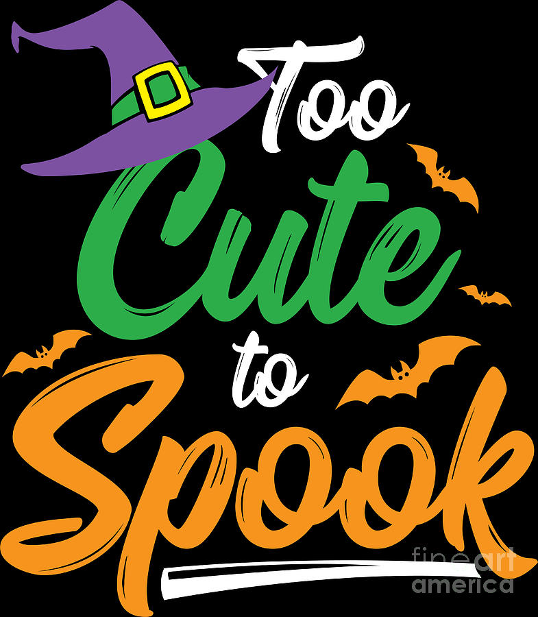Halloween Digital Art - Halloween Shirt Too Cute To Spook Funny Tee Gift by Haselshirt