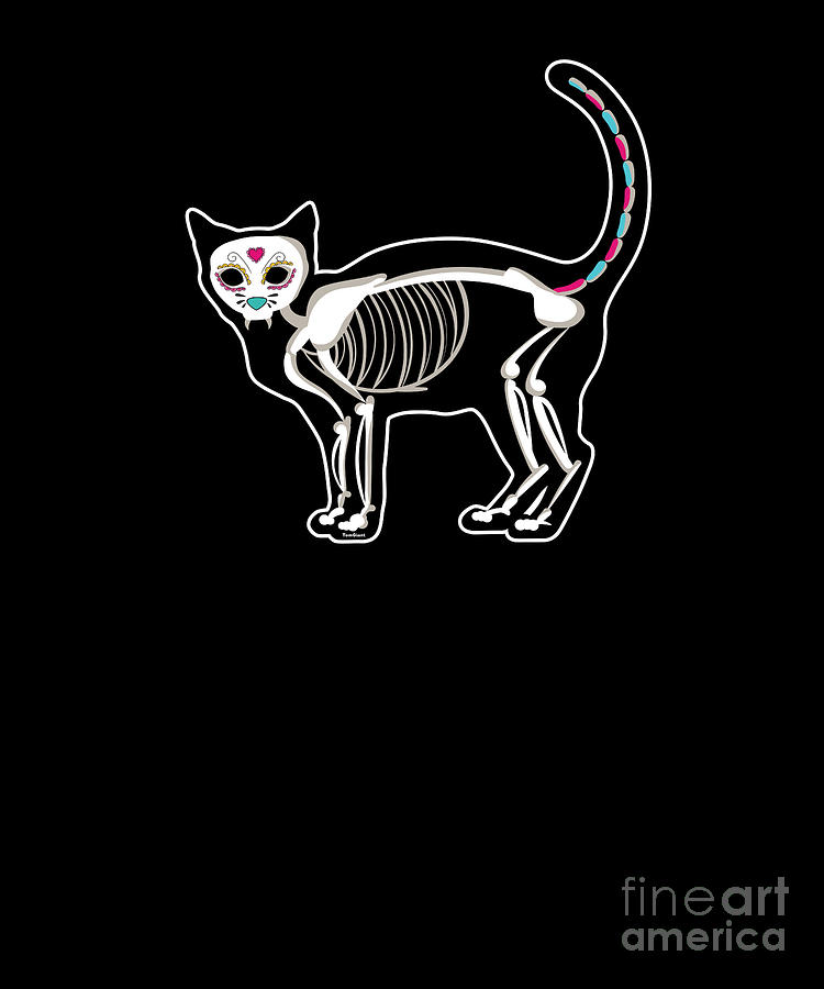 Halloween Skeleton Cat Digital Art by Thomas Larch - Pixels