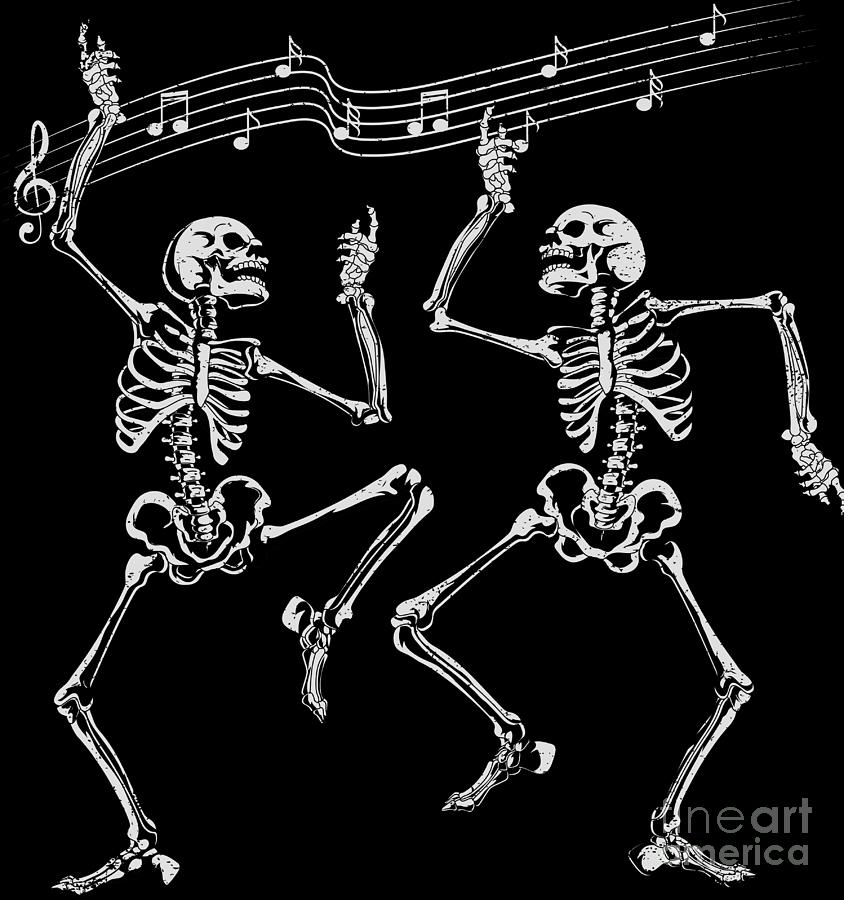 Halloween Digital Art - Halloween Skeleton Dancing Music Lover Gift by Haselshirt