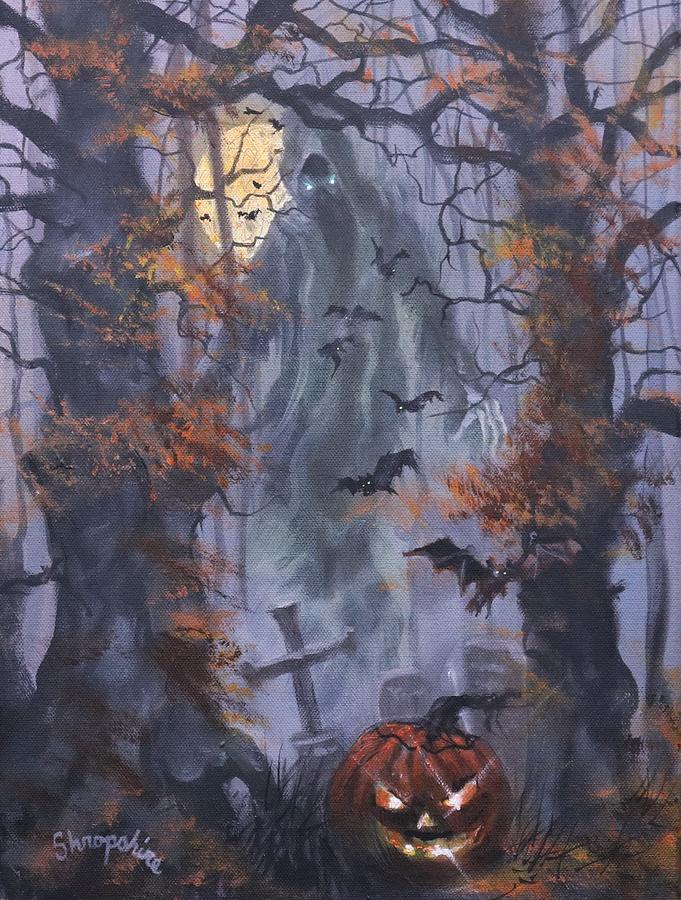 Ghost Painting - Halloween Specter by Tom Shropshire