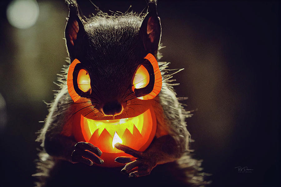 Halloween Squirrel Digital Art by Bill Posner