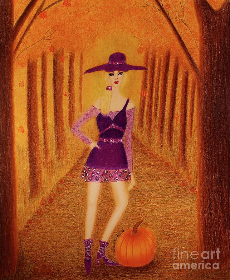 Halloween Stroll Painting by Dorothy Lee