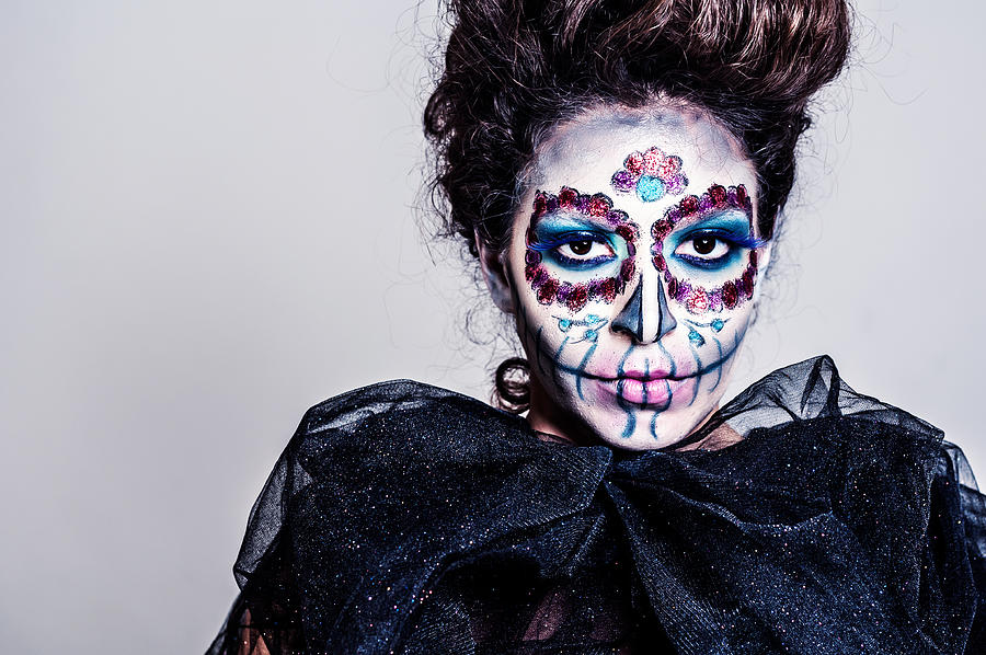 Halloween Sugar skull creative make up Photograph by MilosStankovic