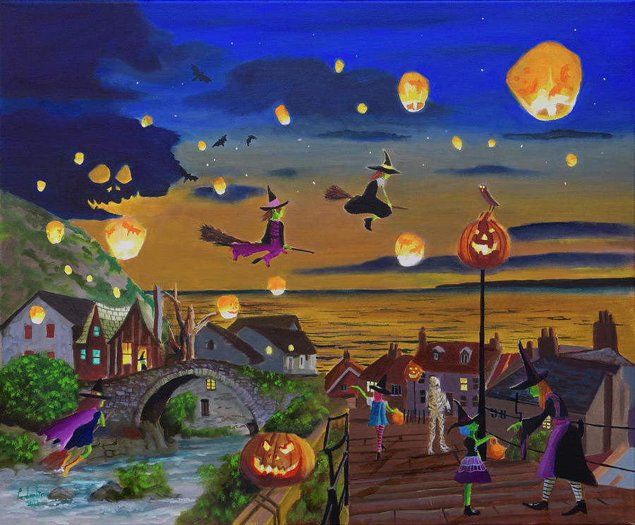 Halloween Town painting Painting by Gordon Bruce Fine Art America