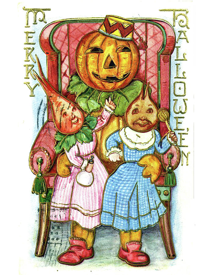 Halloween Vegetable Family Digital Art by Long Shot