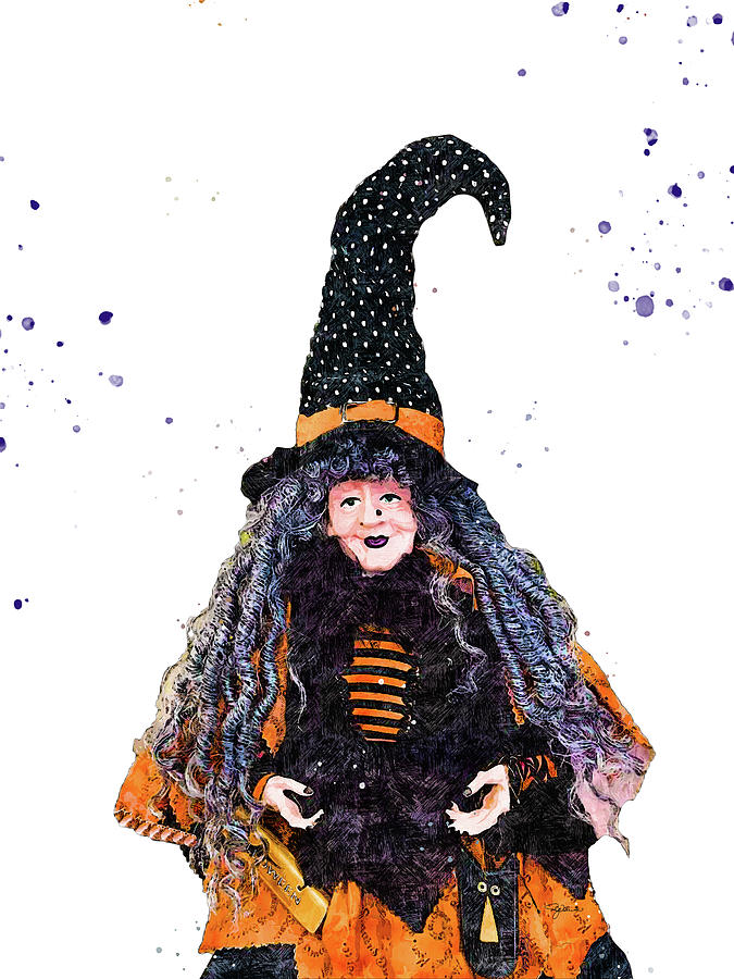 Halloween Witch Mixed Media by Pamela Williams