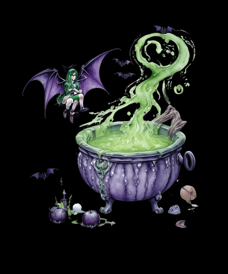 Halloween Witchs Cauldron Draw a witchs cauldron bubbling Digital Art ...