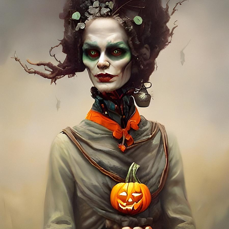 Halloween Woman Digital Art by PsyBorgArt - Fine Art America