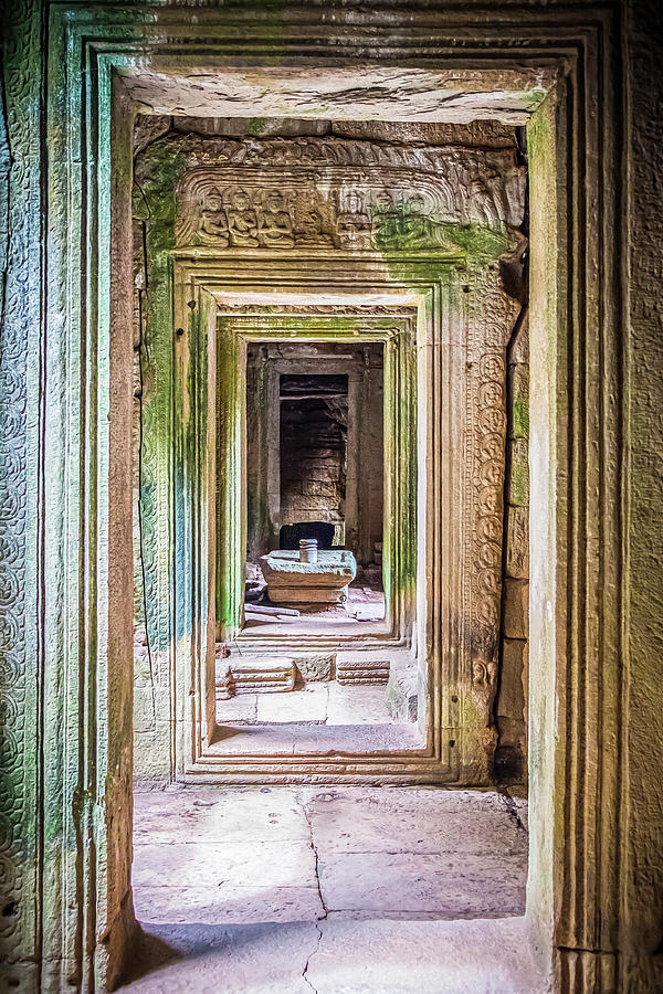 Bayon Temple Photograph - Halls of Angkor Wat by Marla Brown