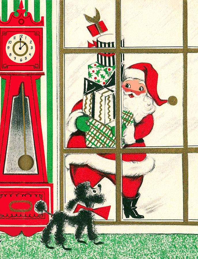 Vintage Digital Art - Halo, Santa is here by Long Shot