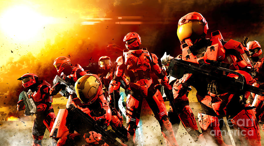 Halo The Red SPARTAN Team Digital Art by Tokyo Clinder - Pixels