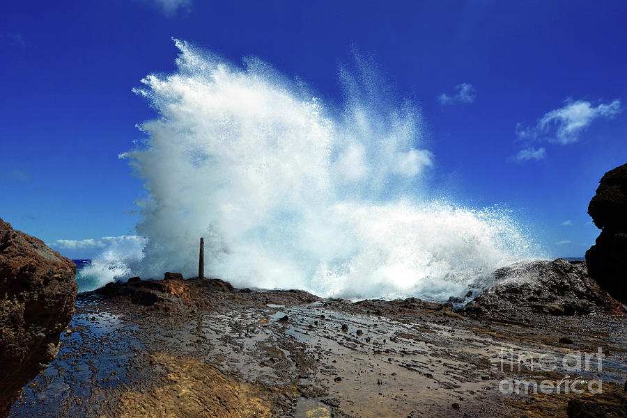 Halona Blowhole Photograph - Halona Blowhole Crashing Wave by Aloha Art