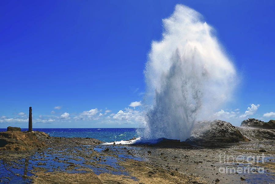 Halona Blowhole Photograph - Halona Blowhole Exploding Geyser by Aloha Art